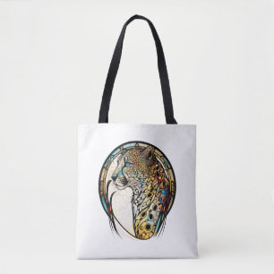 Tote Bag Panther Animal Portrait Vitrail Art de la faune