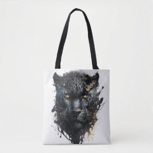 Tote Bag Panther Portrait Animal Peinture Faune En Plein Ai