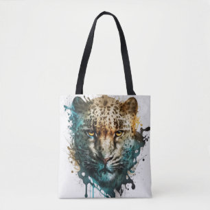 Tote Bag Panther Portrait Animal Peinture Faune En Plein Ai