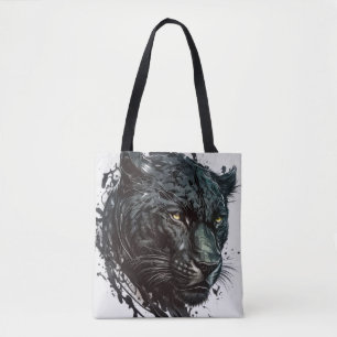 Tote Bag Panther Portrait Animal Peinture Faune En Plein Ai