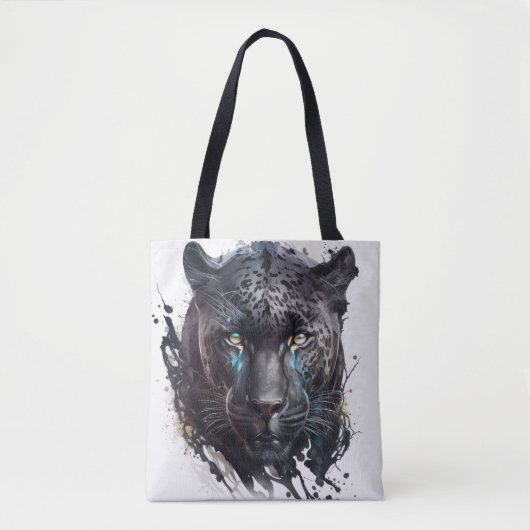 Tote Bag Panther Portrait Animal Peinture Faune En Plein Ai (Devant)