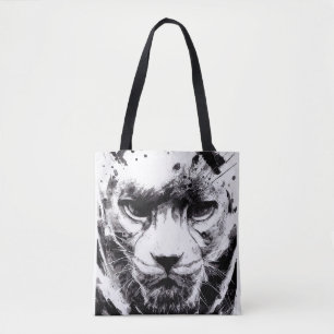Tote Bag Panther Wild Nature Free Spirit Art Brush Peinture