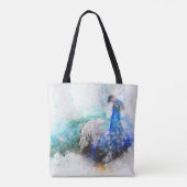 Tote Bag Paon à l'aquarelle (Dos)