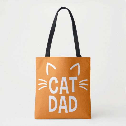 Tote Bag Papa Chat avec les oreilles et les Whisers (Devant)