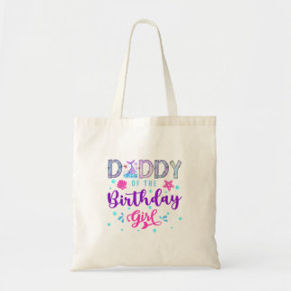 Tote Bag Papa de la sirène d'anniversaire Fille de 1er anni