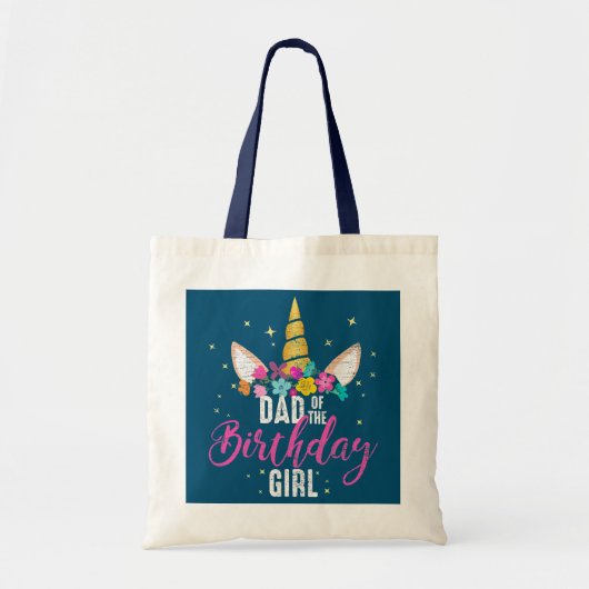 Tote Bag Papa De L'Anniversaire Fille Père Dons Unicorne (Devant)