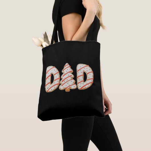 Tote Bag Papa Noël Arbre gâteau Mutation famille vacances (De près)