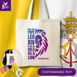 Tote Bag PAPE LEO XIV Prière Gras Lion chrétien