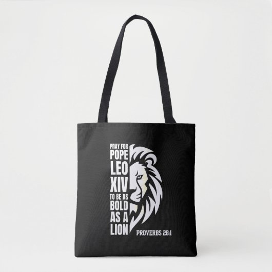 Tote Bag PAPE LEO XIV Prière Gras Lion chrétien (Devant)