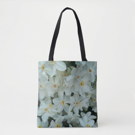 Tote Bag Paperwhite Narcissus Fleurs blanches délicates (Devant)