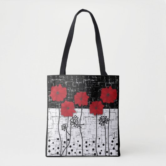 Tote Bag Papes rouges, pavots, fleurs rouges (Devant)