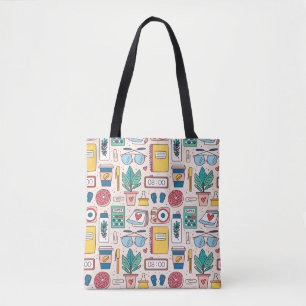 Tote Bag Papier à lettres de bureau : Texture sans fil