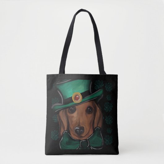 Tote Bag Papier Dachshund Rouge (Devant)