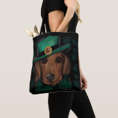 Tote Bag Papier Dachshund Rouge (De près)