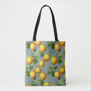 Tote Bag Papier peint à motif de citrons de style vintage