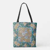 Tote Bag papier peint bleu art nouveau cyclamen (Dos)