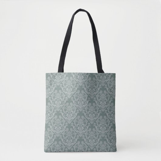 Tote Bag Papier peint floral vert (Devant)