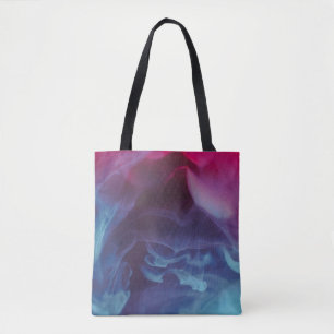 Tote Bag Papier peint numérique à fumée bleue, rouge et noi