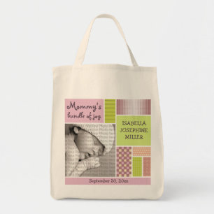 Tote Bag Papier photo personnalisé Pink Blush Patchwork