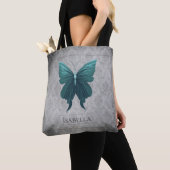 Tote Bag Papillon à bijoux turquoise (De près)