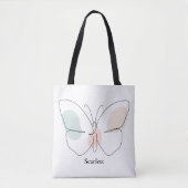 Tote Bag Papillon à nom personnalisé (Devant)