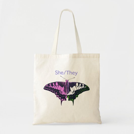 Tote Bag Papillon à queue noire non binaire (Devant)