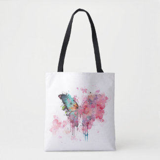 Tote Bag Papillon Abstrait Aquarelle créative Nature Boho