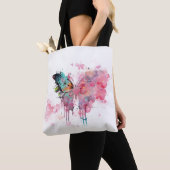 Tote Bag Papillon Abstrait Aquarelle créative Nature Boho (De près)