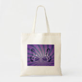 Tote Bag Papillon Abstrait pourpre avec ailes rayonnantes (Devant)