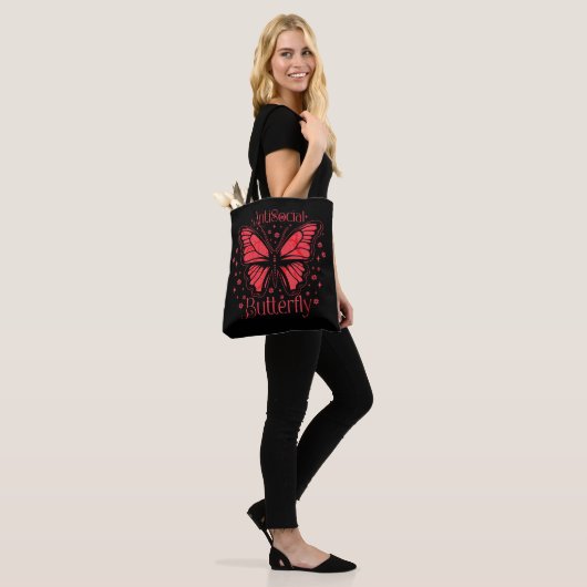 Tote Bag Papillon Antisocial (Sur le modèle)