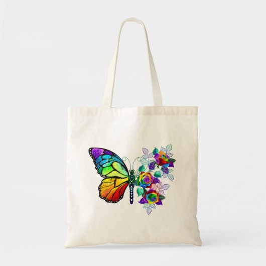 Tote Bag Papillon arc-en-ciel (Devant)