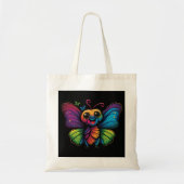 Tote Bag Papillon arc-en-ciel (Devant)