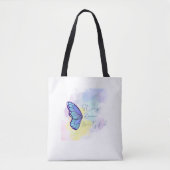 Tote Bag papillon avec fort beau courageux (Devant)