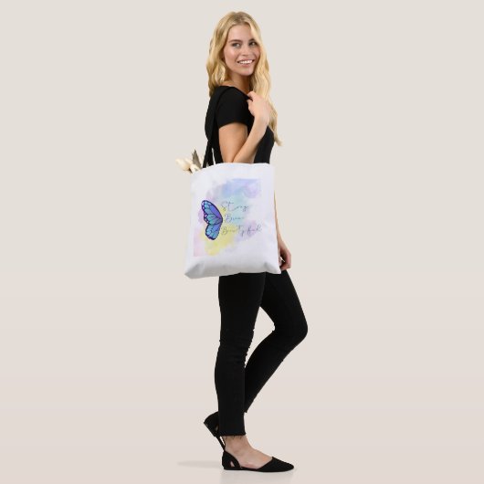 Tote Bag papillon avec fort beau courageux (Sur le modèle)
