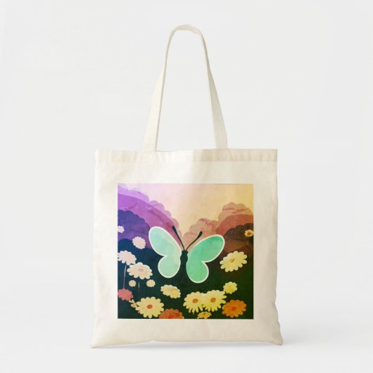 Tote Bag Papillon, Belles Fleurs (Devant)