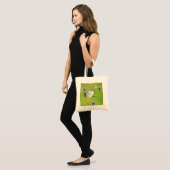 Tote Bag Papillon Blanc à Veines Vertes (Devant (modèle))