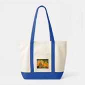 Tote Bag Papillon bleu avec Rhododendron tropical (Devant)