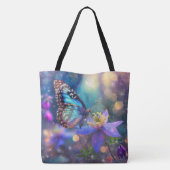 Tote Bag Papillon Bleu Chic Et Fleur Colombine (Dos)