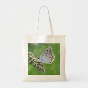 Tote Bag Papillon bleu commun sur l'herbe