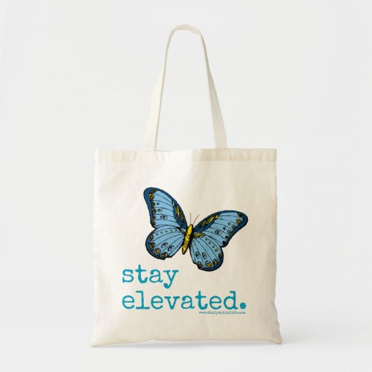 Tote Bag Papillon bleu élevé "par séjour" Fourre-tout (Devant)
