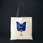 Tote Bag Papillon bleu mannequin<br><div class="desc">Mode & Figuration</div>
