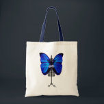 Tote Bag Papillon bleu mannequin<br><div class="desc">Mode & Figuration</div>