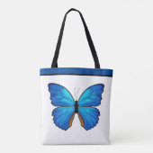 Tote Bag Papillon bleu Morpho avec nom (Dos)