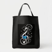 Tote Bag Papillon bleu musical (Devant)