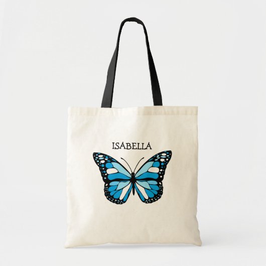 Tote Bag Papillon bleu personnalisé (Devant)
