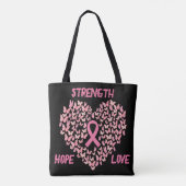 Tote Bag Papillon Cardiaque Sensibilisation au cancer du se (Dos)
