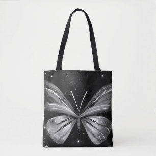 Tote Bag Papillon Céleste Galaxie Noir et Blanc 