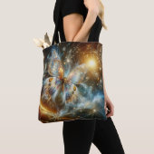 Tote Bag Papillon céleste vibrant à mousse marine (De près)