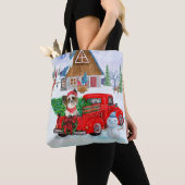 Tote Bag Papillon Chien dans la livraison de Noël Camion Ne (De près)