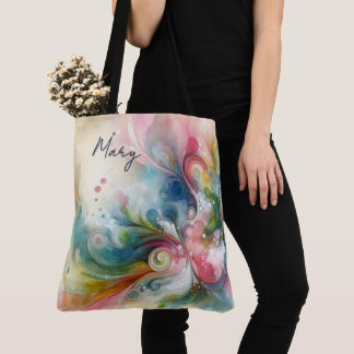 Tote Bag Papillon Couleurs de Printemps Abstrait Moderne